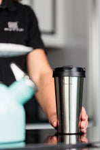 Stainless Steel Travel Coffee Mug - Black Lid (500mL)