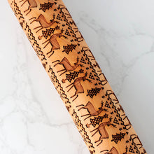Engraved Rolling Pin (Christmas Symbol Pattern)