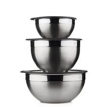 3-Piece Mixing Bowl Set with Silicone Sealed Glass Lids