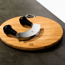 Mezzaluna Chopper (14cm / 5.5 in) with Bamboo Board (Ø24cm / 9.5 in)
