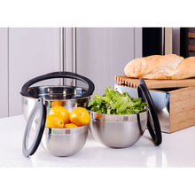 3-Piece Mixing Bowl Set with Silicone Sealed Glass Lids