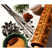 Engraved Rolling Pin (Christmas Symbol Pattern)
