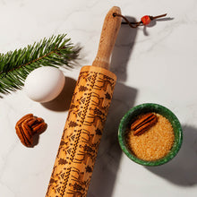 Engraved Rolling Pin (Christmas Symbol Pattern)
