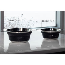 Collapsible Silicon/Stainless Colander (Black)