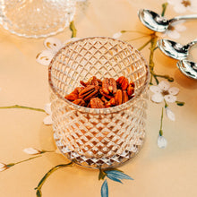 Glass Storage Box Glass Cylindrical Body with Lid (Diamond Pattern) - Large Size