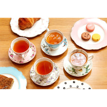 Fine Bone China Tea Cup with Floral Tea Pot Set of 9