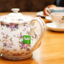 Fine Bone China Tea Cup with Floral Tea Pot Set of 9