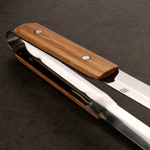 Stainless Steel BBQ Tongs Rivetted with Wood Handle