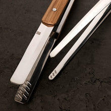 Stainless Steel BBQ Tongs Rivetted with Wood Handle