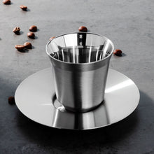 Double Wall Stainless Steel Espresso Cup with Saucer (80mL)