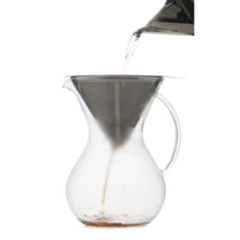 1L Glass Pour Over Coffee Brewer with Double Mesh Stainless Filter