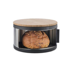 Rounded Dia. 32cm Bread Bin with Bamboo Chopping Board