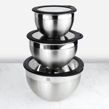 3-Piece Mixing Bowl Set with Silicone Sealed Glass Lids