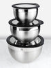 3-Piece Mixing Bowl Set with Silicone Sealed Glass Lids