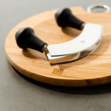 Mezzaluna Chopper (14cm / 5.5 in) with Bamboo Board (Ø24cm / 9.5 in)