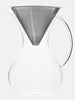 600mL Glass Pour Over Coffee Brewer with Double Mesh Stainless Filter