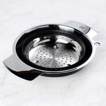 Collapsible Silicon/Stainless Colander (Black)