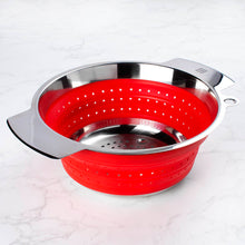 Collapsible Silicon/Stainless Colander (Rouge)
