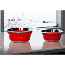 Collapsible Silicon/Stainless Colander (Rouge)