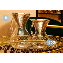 1L Glass Pour Over Coffee Brewer with Double Mesh Stainless Filter
