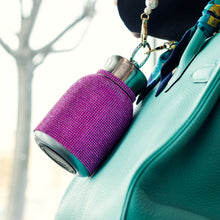 Rhinestone Vacuum Drinking Bottle - Rose (300mL)