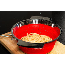 Collapsible Silicon/Stainless Colander (Rouge)