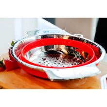 Collapsible Silicon/Stainless Colander (Rouge)