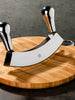 Mezzaluna Chopper (17.5cm / 6.9 in ) with Bamboo Board (Ø24cm / 9.5 in)