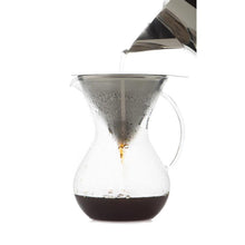 Glass Pour Over Coffee Brewer with Double Mesh Filter (600 ml) + Coffee Measuring Spoon (10.5cm)
