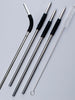 Set of 4, Stainless Steel Straw with Silicon Flex and Cleaning Brush