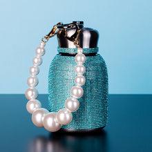Rhinestone Vacuum Drinking Bottle - Aqua (300mL)