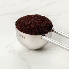 Polished Double Wall Stainless Steel Espresso Cup with Saucer (3 oz.) + Coffee Measuring Spoon (14cm)