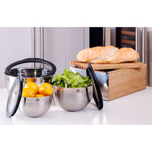 Rectangular 42cm x 25cm x 15cm Bamboo Bread Box with Tray and Bamboo Cutting Rack